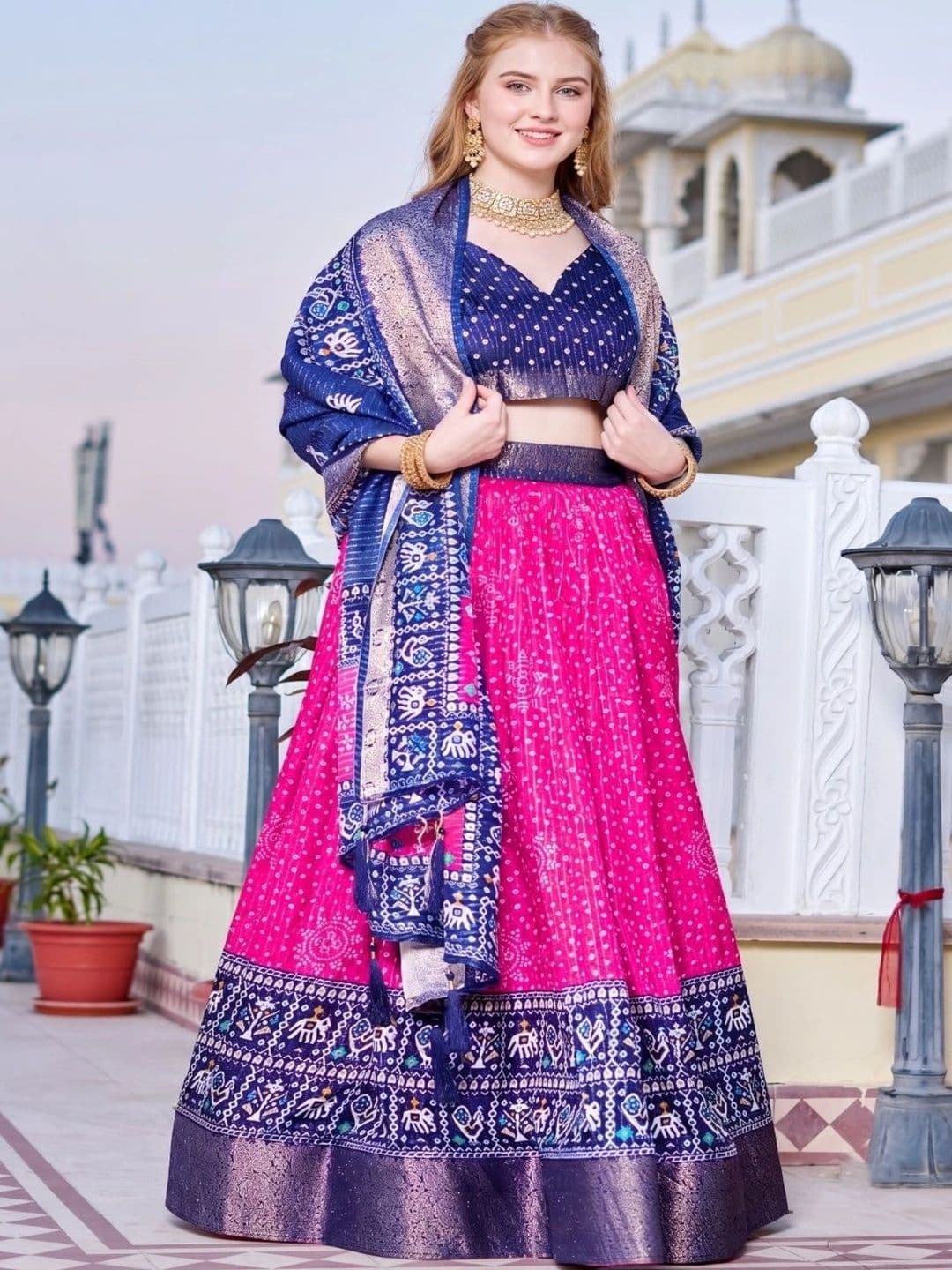 Anouk Semi-Stitched Lehenga & Unstitched Blouse With Dupatta - view 1