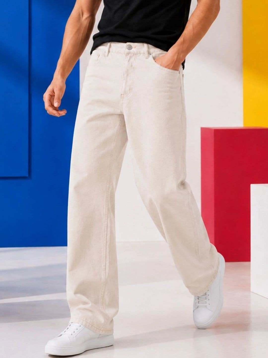 R.Code by The Roadster Life Co. Men Classic Regular Fit Mid-Rise Stretchable Jeans thumbnail 6