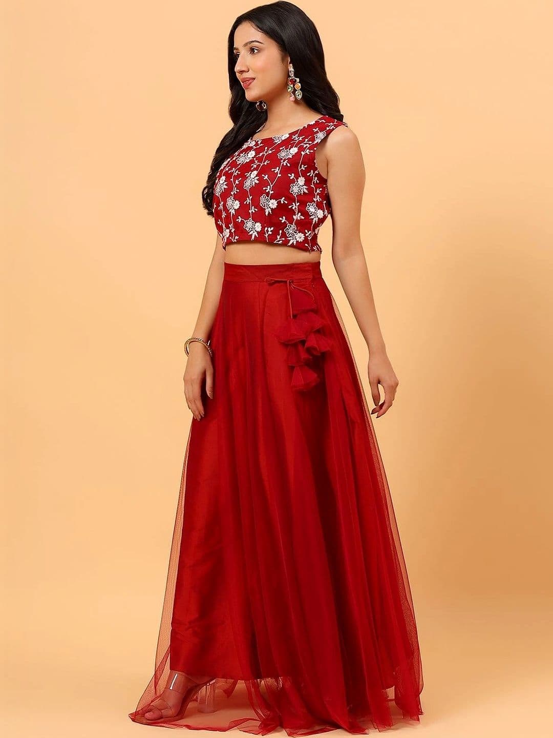 Frolic Rolic Embroidered Net Blouse & Net Skirt Set thumbnail 4