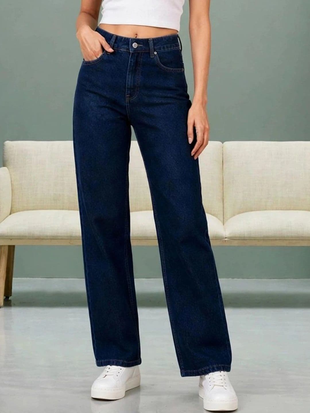 Mast & Harbour Women Classic Regular Fit Mid-Rise Stretchable Jeans - view 1