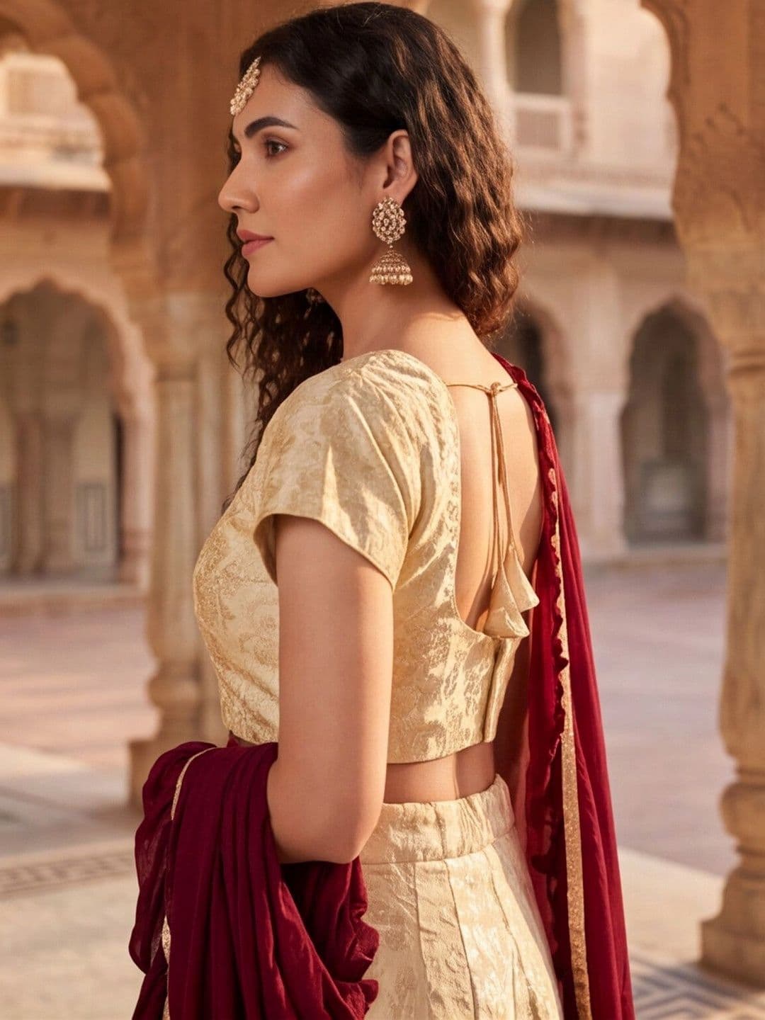 Mitera Semi-Stitched Lehenga & Unstitched Blouse With Dupatta thumbnail 3