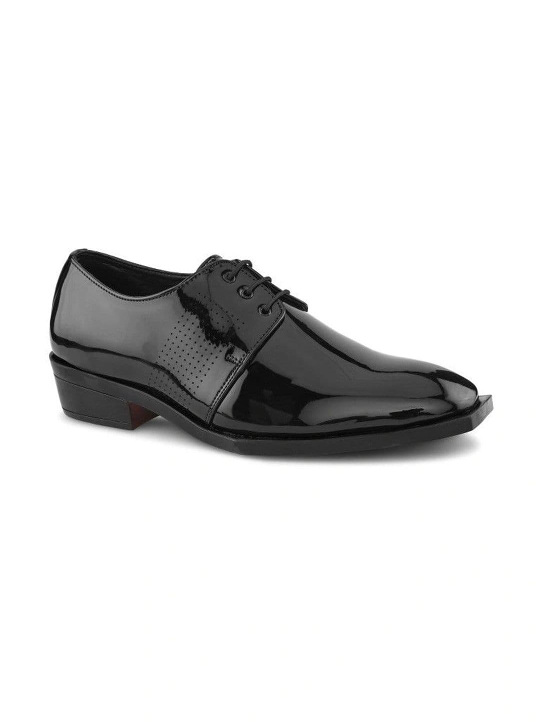 House of Pataudi Men Textured Square Toe Lace-Ups Derbys Formal Shoes thumbnail 2