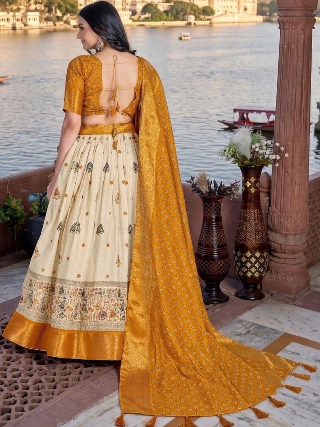 Anouk Printed Semi-Stitched Lehenga & Unstitched Blouse With Dupatta thumbnail 6
