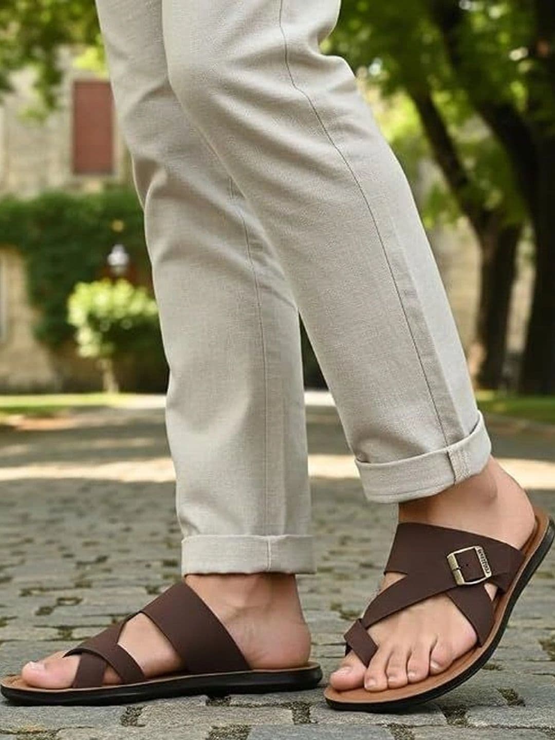 Poddar Men Open Toe Flats with Buckles - view 1