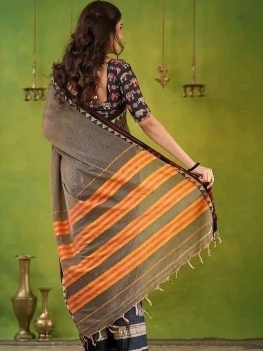 KALINI Pure Cotton Khadi Saree thumbnail 3