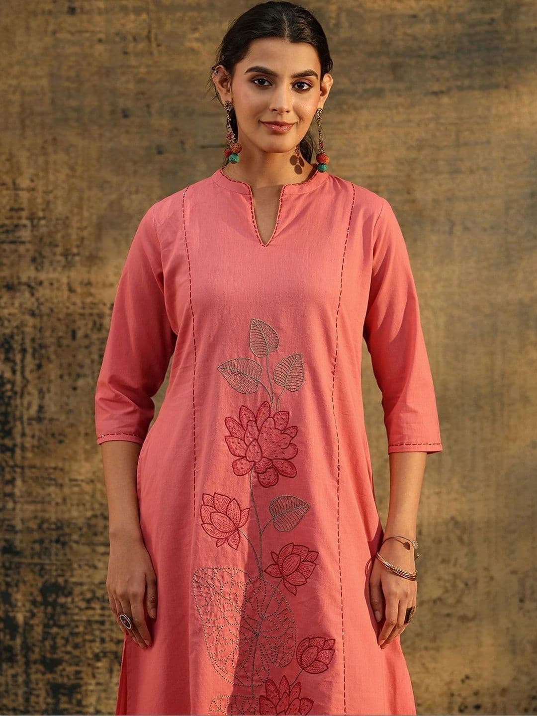Libas Embroidered Tunic with Palazzos thumbnail 4