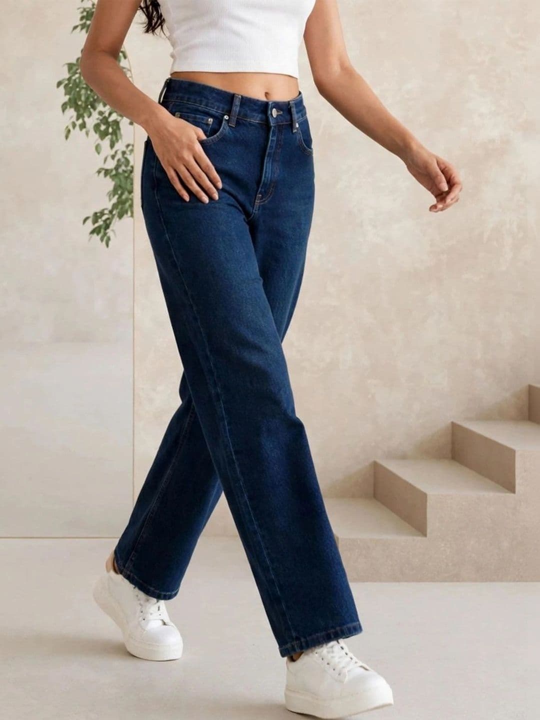 Mast & Harbour Women Classic Regular Fit Mid-Rise Stretchable Jeans - view 1