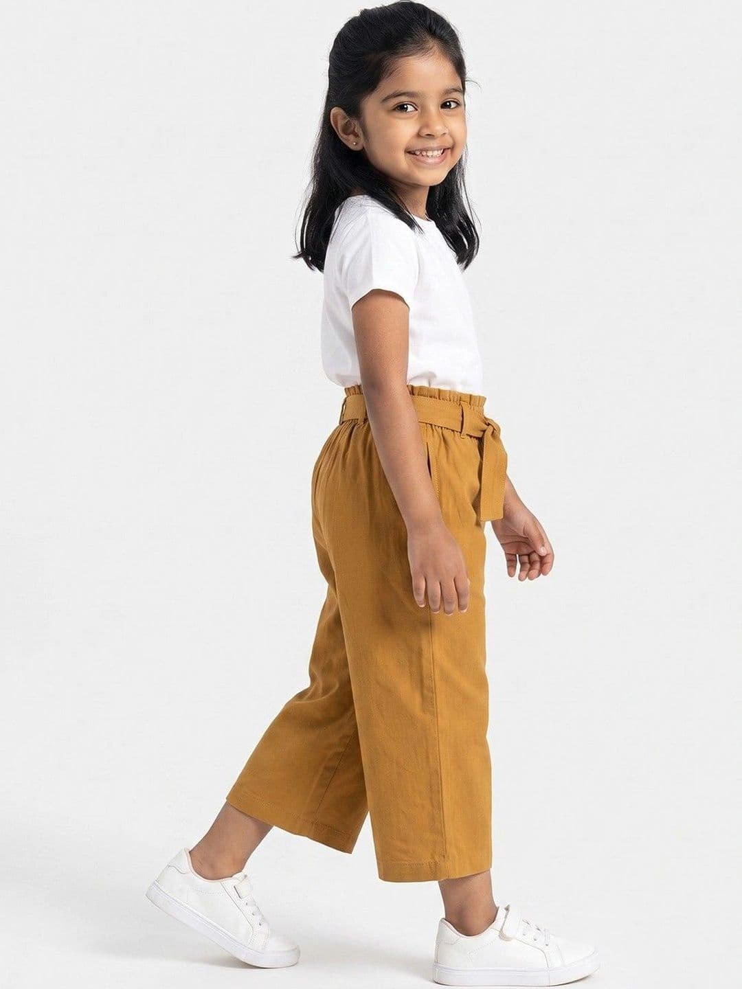 makemyfab Girls Linen Cropped Palazzos thumbnail 3