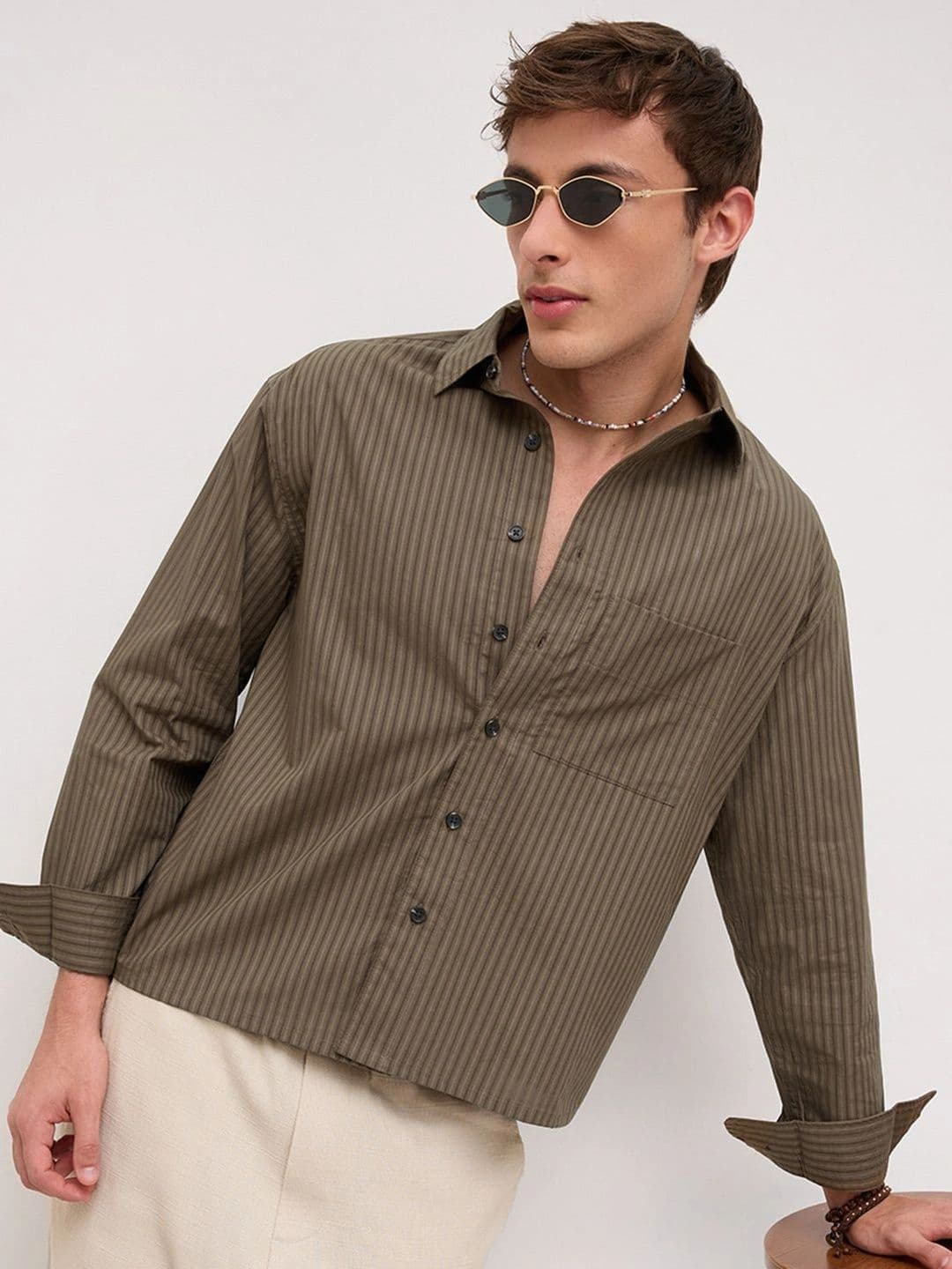 VASTRADO Men Classic Boxy Striped Casual Shirt - view 1