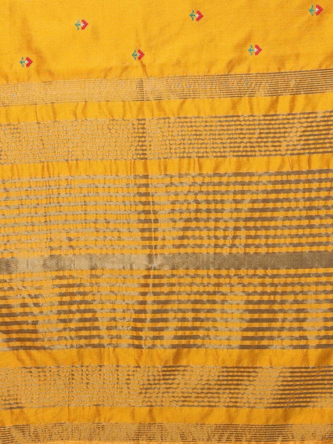 Sangria Women Floral Embroidered Silk Cotton Designer Kota Saree thumbnail 6