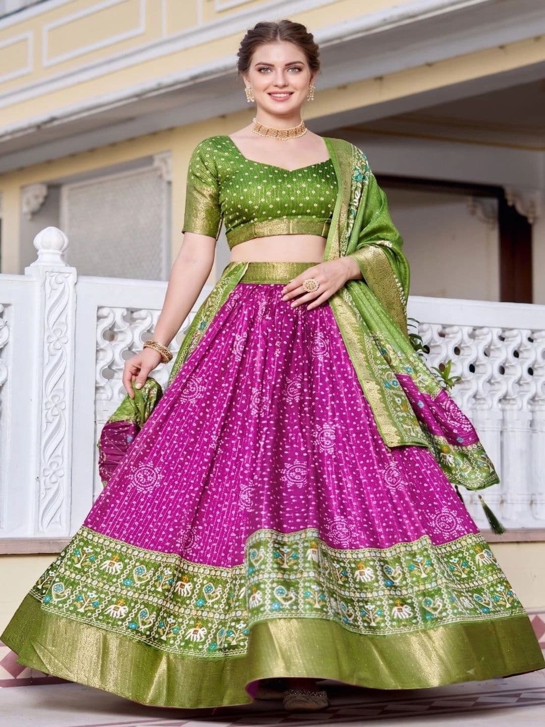 Anouk Women Embellished Semi-Stitched Lehenga & Unstitched Blouse With Dupatta thumbnail 4