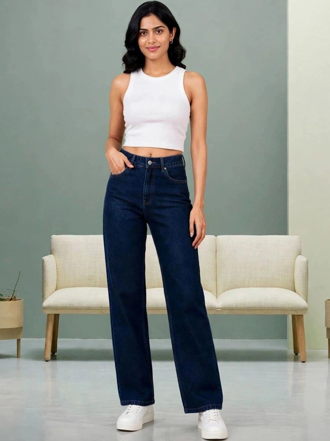 Mast & Harbour Women Classic Regular Fit Mid-Rise Stretchable Jeans thumbnail 5