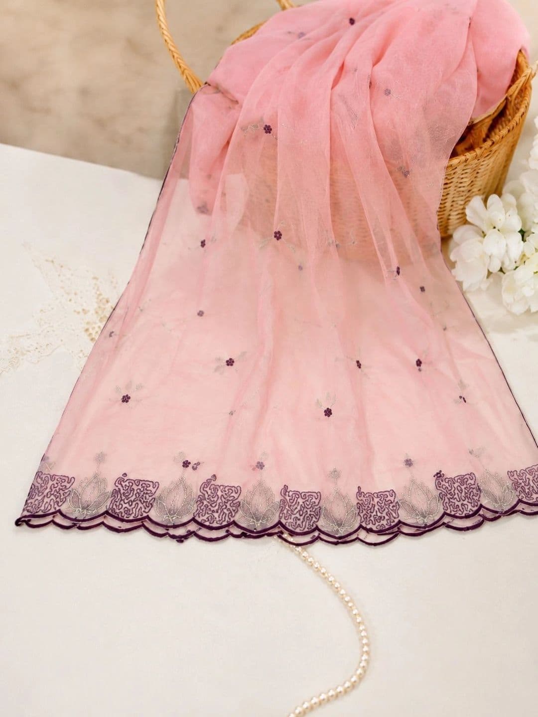 Krishna Tanna Embroidered Silk Crepe Unstitched Dress Material thumbnail 2