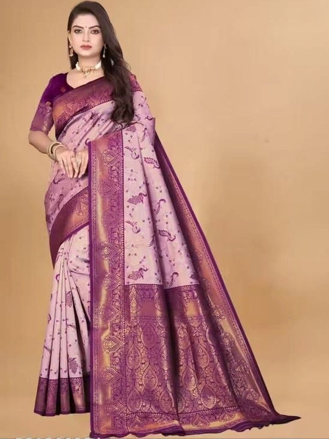 kantuba Woven Design Zari Silk Blend Banarasi Saree - view 1
