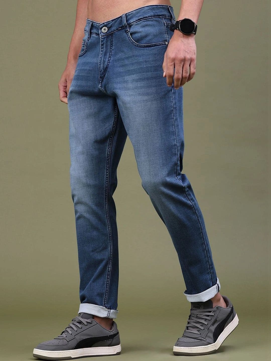 V-Mart Men Regular Fit Mid-Rise Low Distress Jeans thumbnail 6