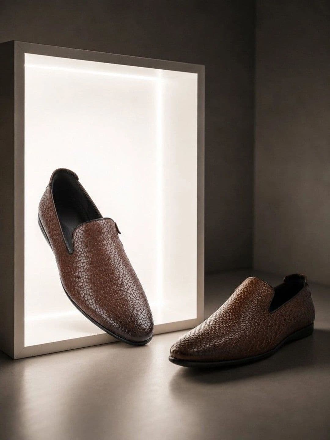 House of Pataudi Men Woven Design Loafers - view 1