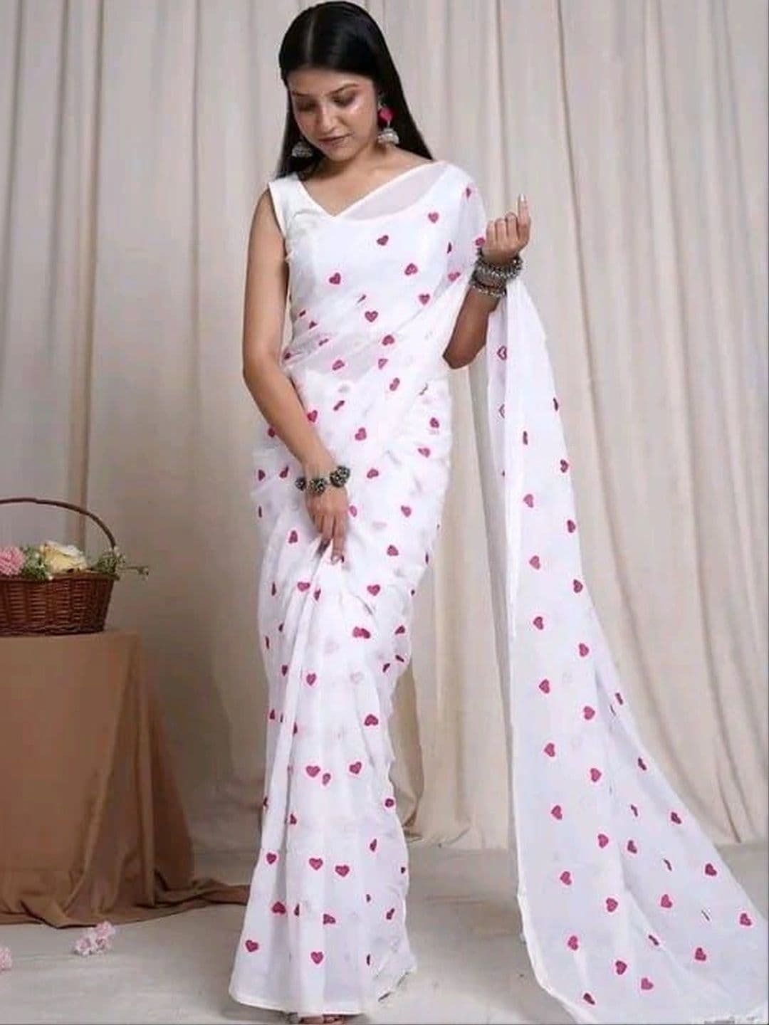 KALINI Embroidered Pure Cotton Khadi Saree - view 1