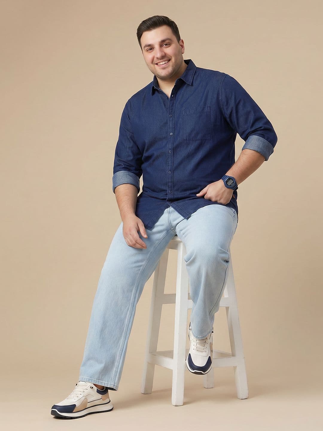 Sztori Plus Size Pure Cotton Casual Shirt thumbnail 4
