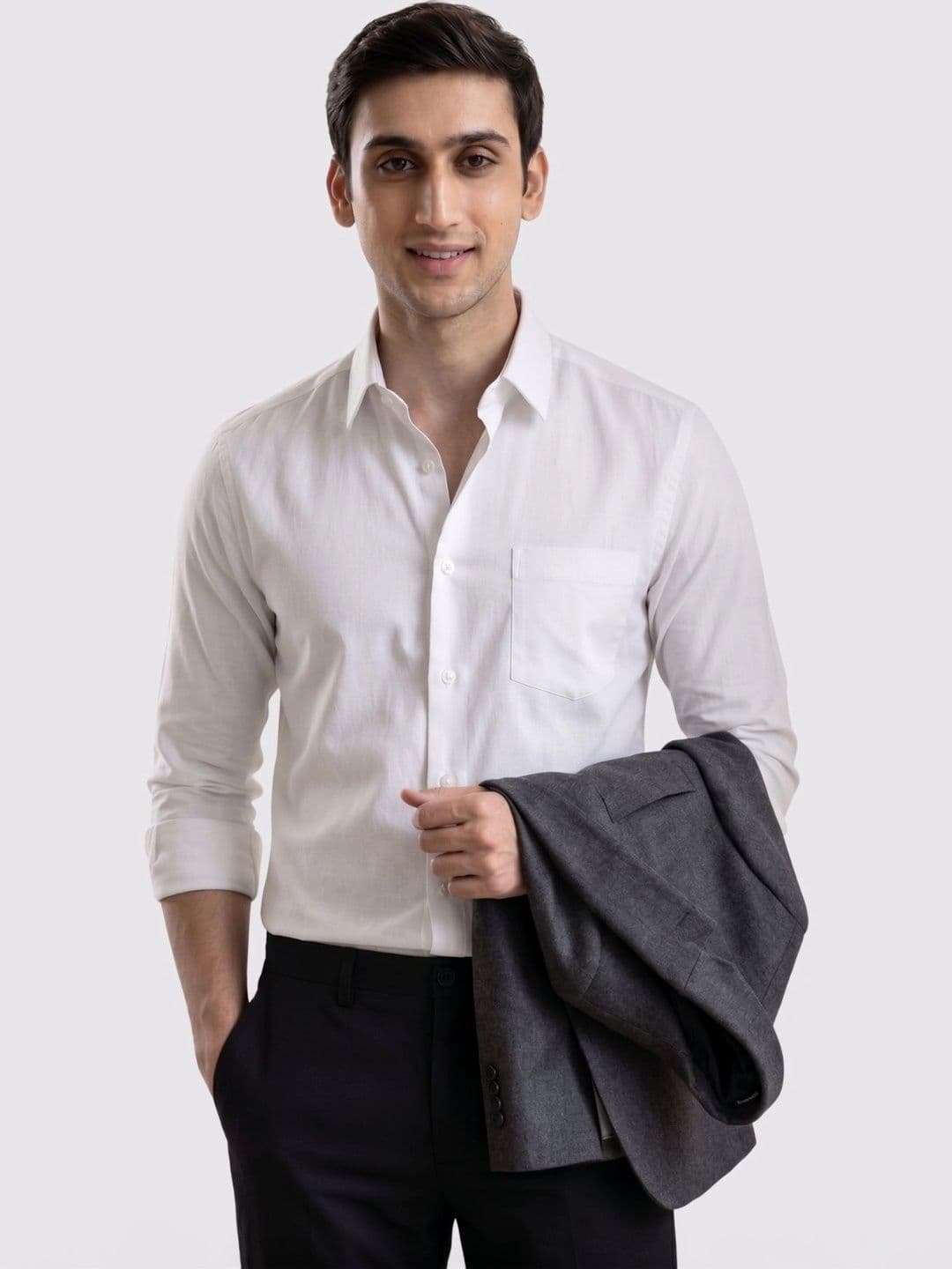 URBANICE Men Regular Fit Solid Button-Down Collar Cotton Casual Shirt thumbnail 7