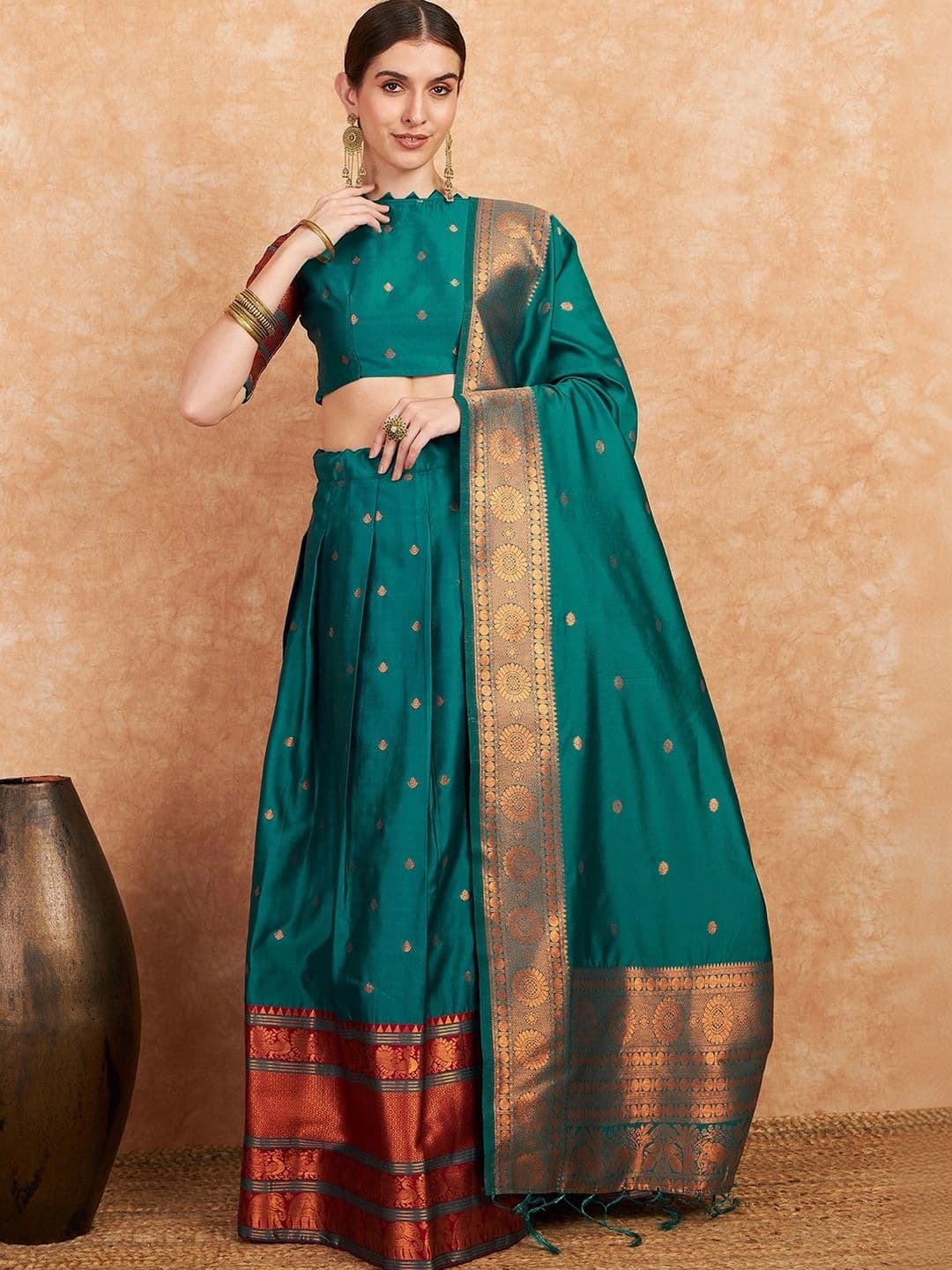 Mitera Semi-Stitched Lehenga & Unstitched Blouse With Dupatta thumbnail 5