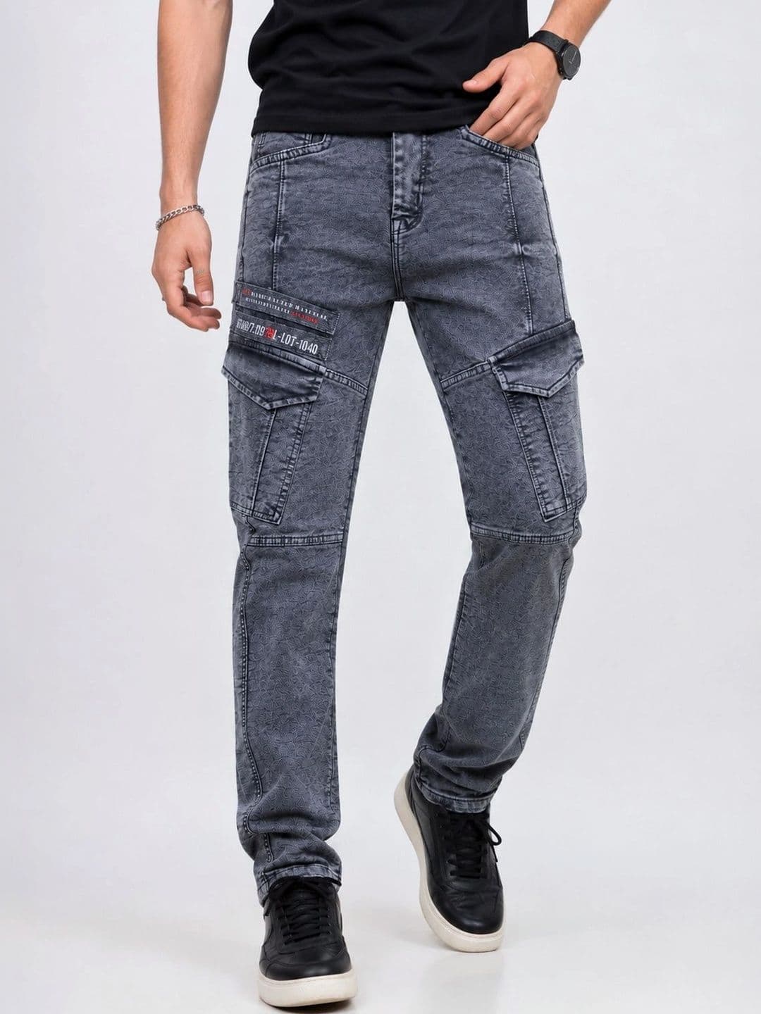 GEX Men Jean Regular Fit Mid-Rise Light Fade Stretchable Jeans - view 1