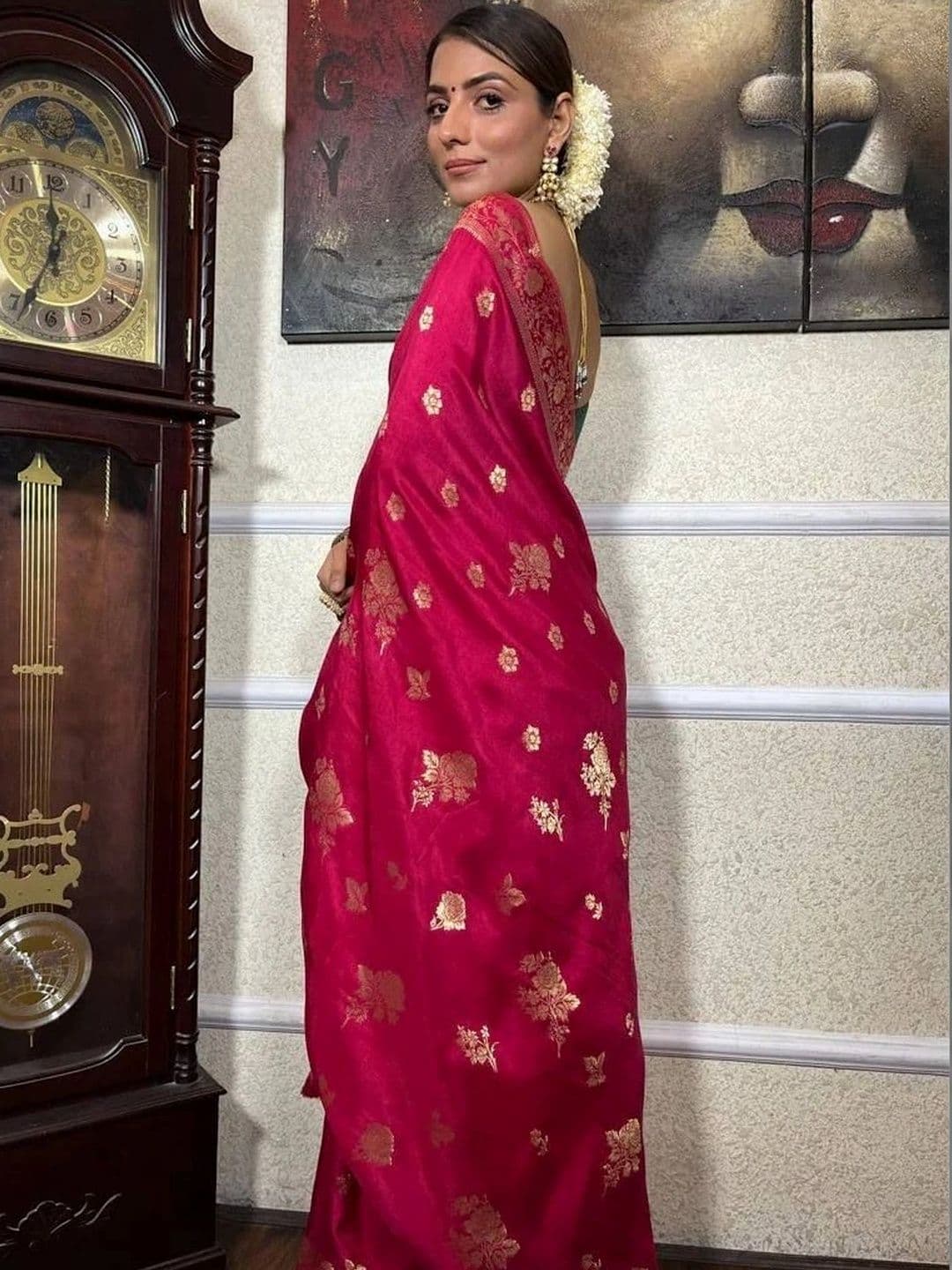 revika Woven Design Zari Art Silk Designer Kanjeevaram Saree thumbnail 2
