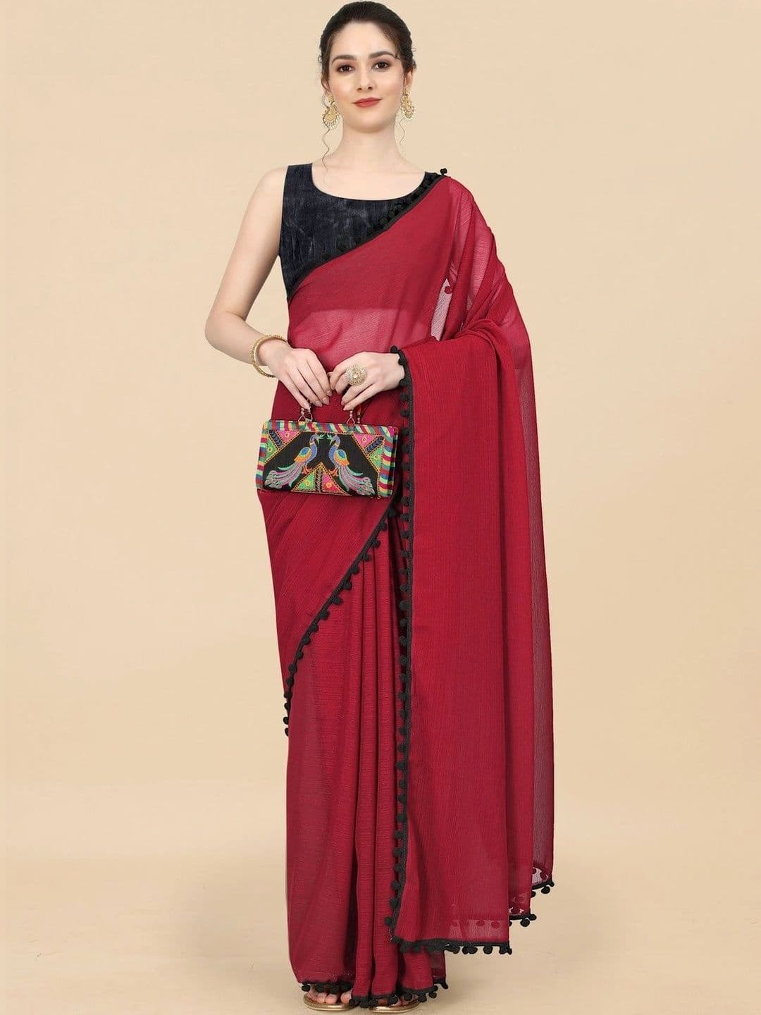 Sangria Poly Georgette Designer Kota Saree thumbnail 5