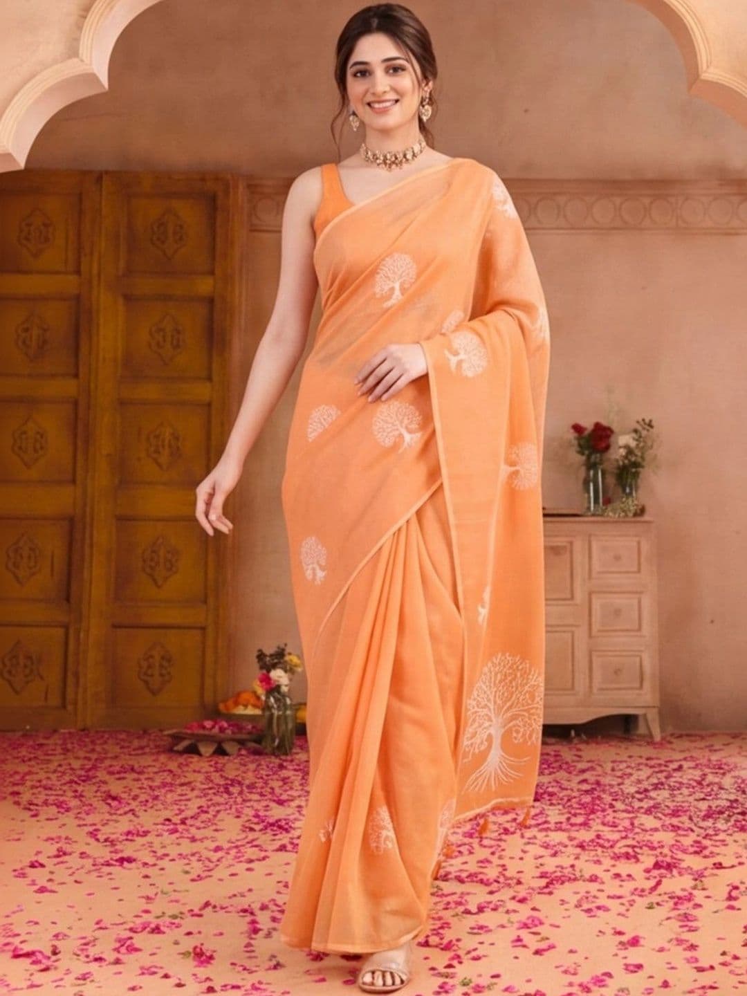 Jaipur Kurti Woven Women Design Zari Silk Cotton Fusion Banarasi Saree thumbnail 7