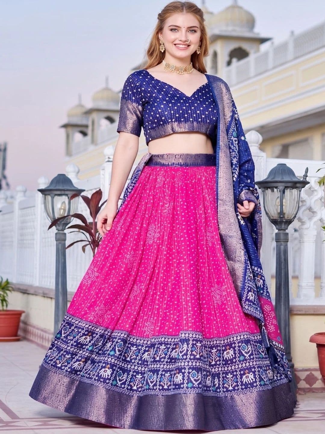 Anouk Semi-Stitched Lehenga & Unstitched Blouse With Dupatta thumbnail 5