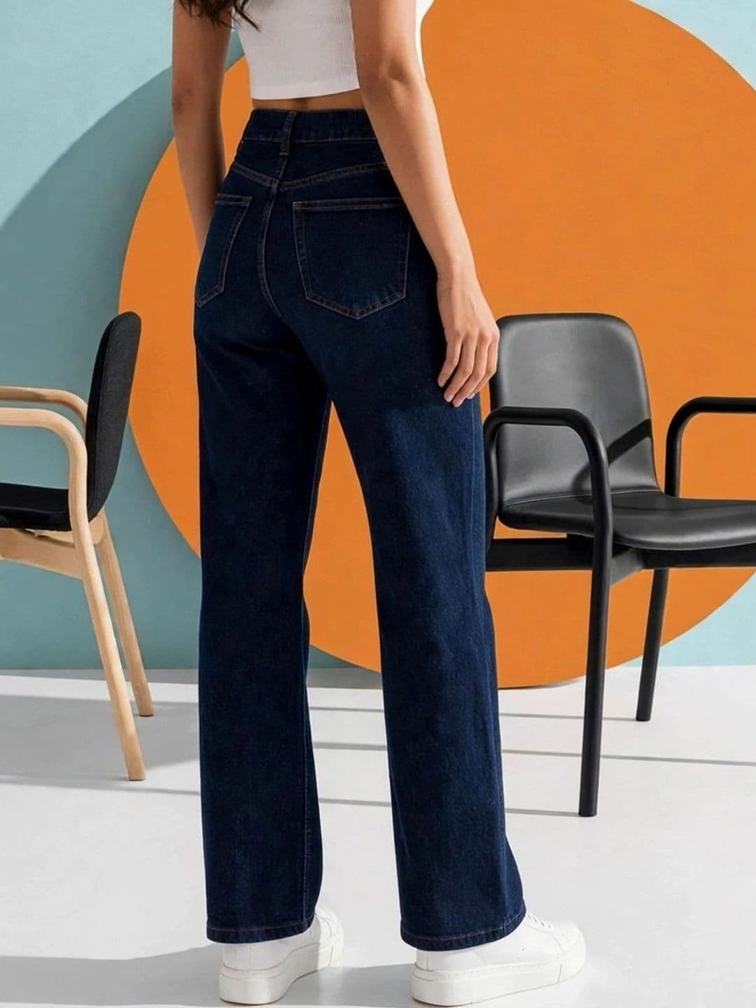 Mast & Harbour Women Classic Regular Fit Mid-Rise Stretchable Jeans thumbnail 2