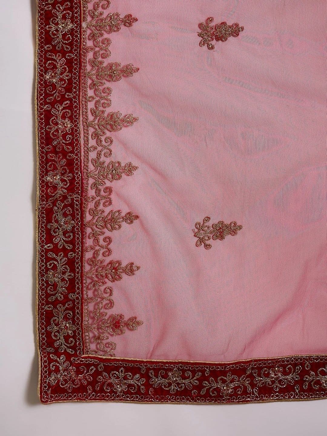 Mitera Embroidered Semi-Stitched Lehenga & Unstitched Blouse With Dupatta thumbnail 4