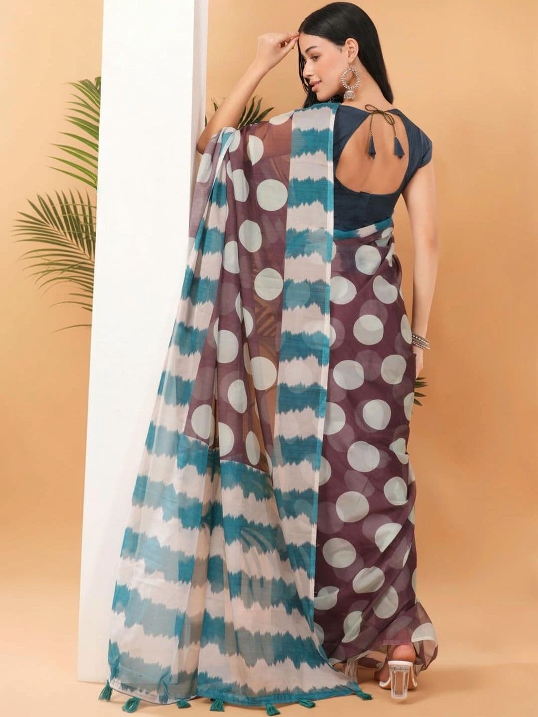 SAMANTHA Polka Dot Organza Saree thumbnail 4