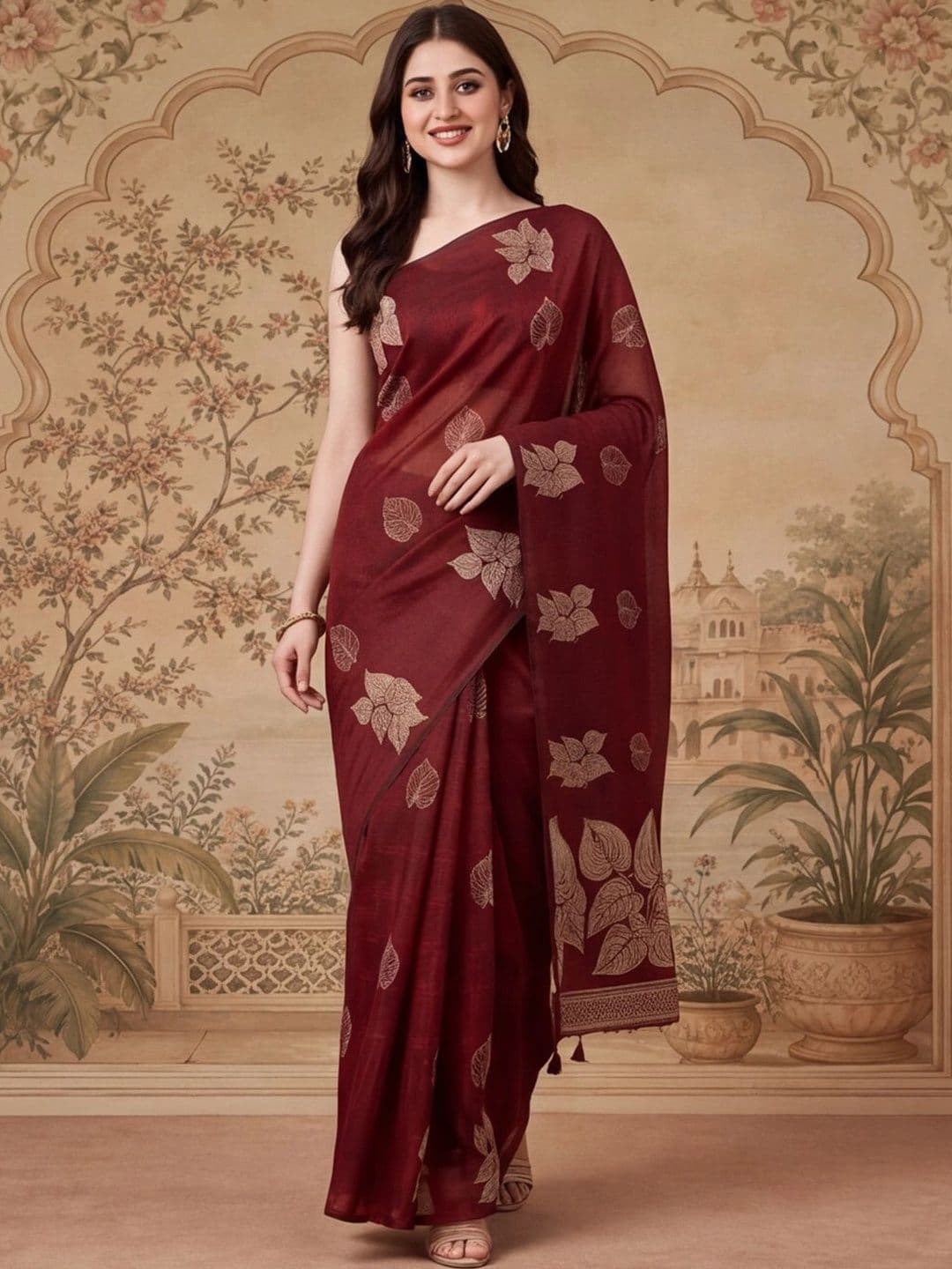 Jaipur Kurti Woven Design Zari Silk Cotton Fusion Banarasi Saree - view 1