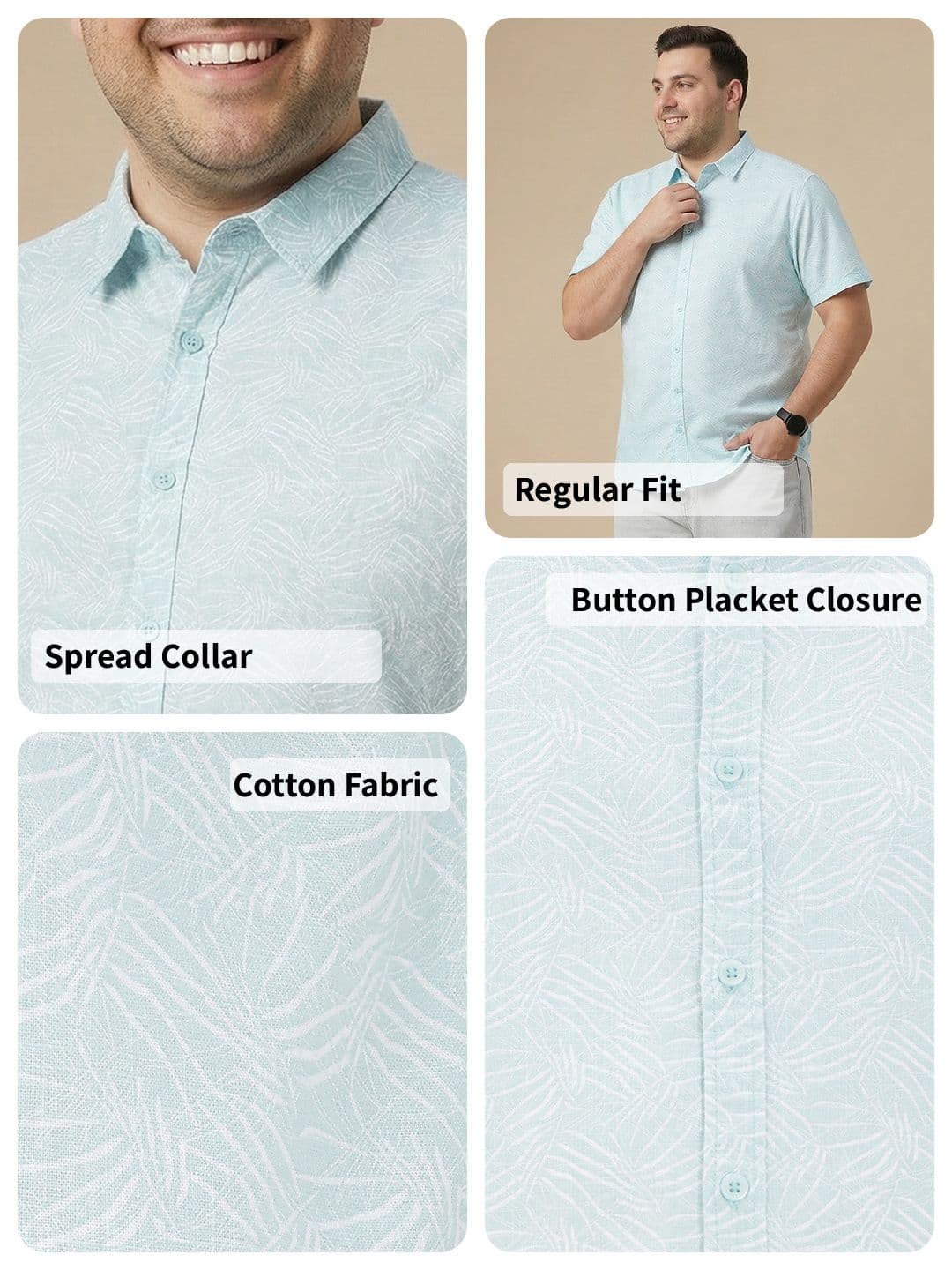 Sztori Plus Size Abstract Printed Casual Shirt thumbnail 5