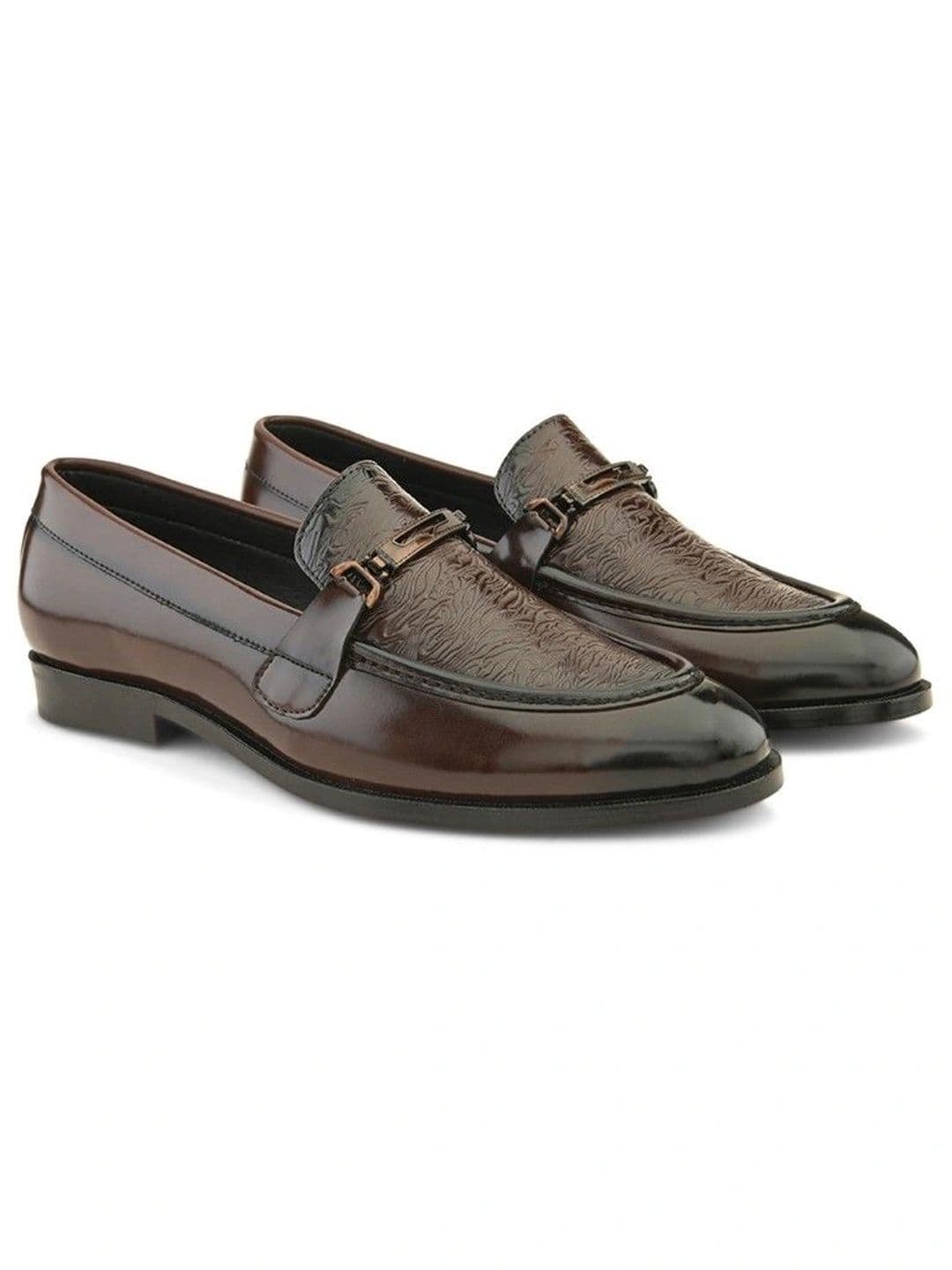House of Pataudi Men Textured Loafers thumbnail 3