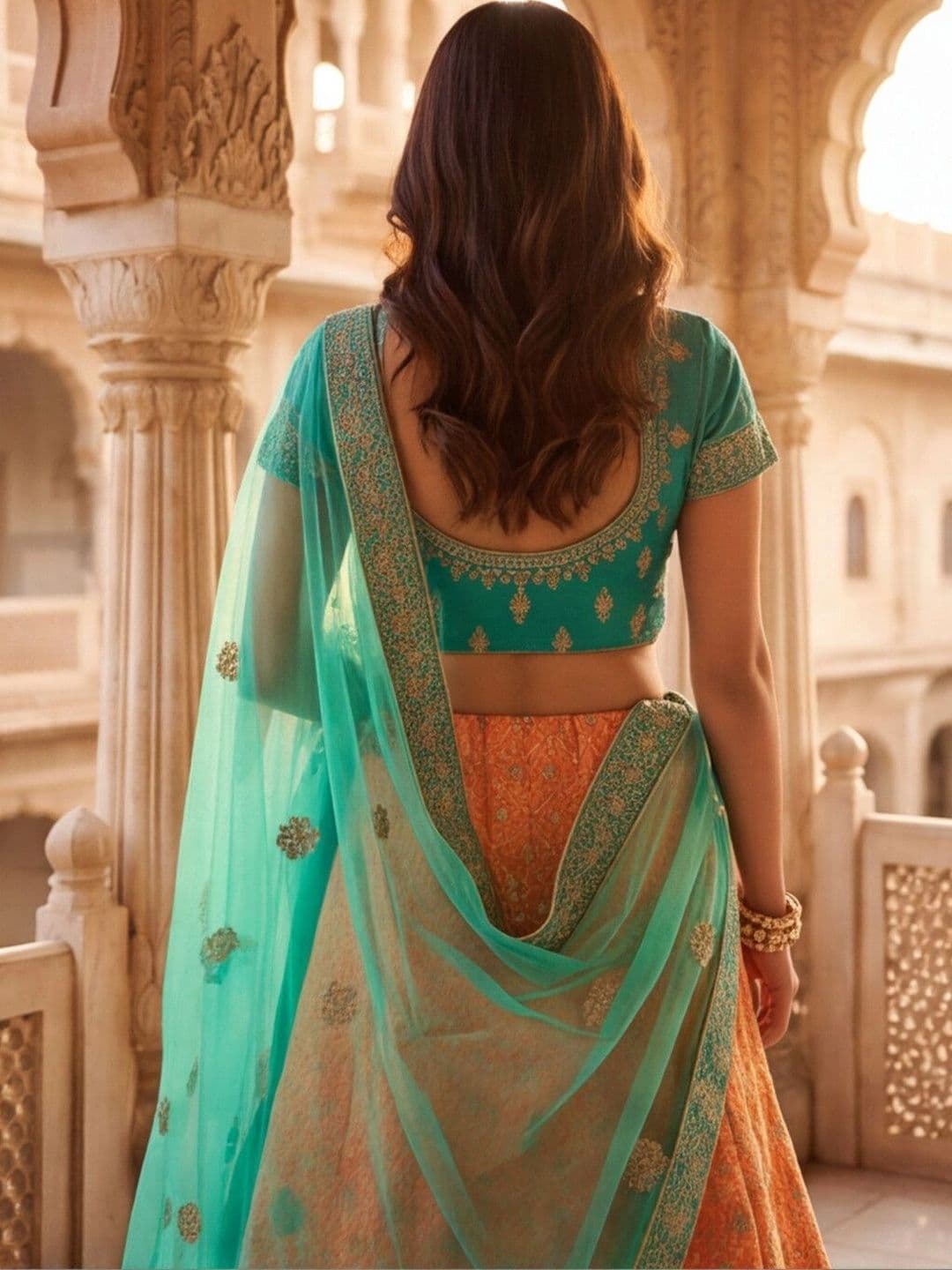 Anouk Rustic Embroidered Semi-Stitched Lehenga & Unstitched Blouse With Dupatta thumbnail 3