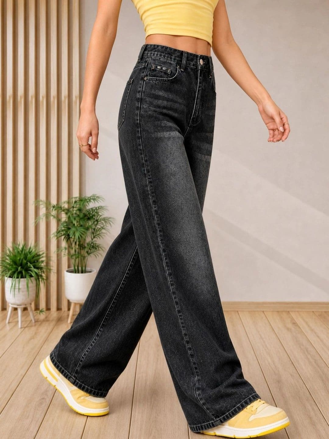 DressBerry Women Comfort Wide Leg High-Rise Light Fade Stretchable Jeans thumbnail 4