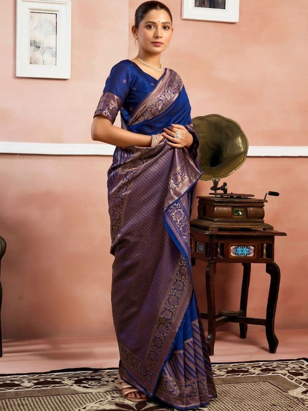 revika Woven Design Art Silk Designer Kanjeevaram Saree thumbnail 2