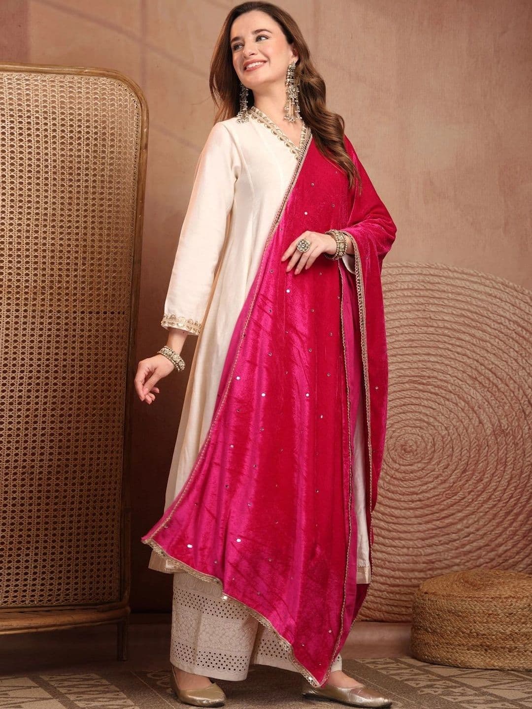 Clora Creation Velvet Dupatta with Sequinned thumbnail 7