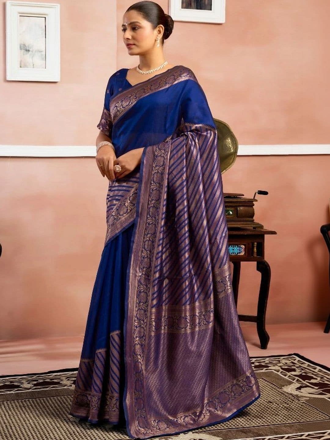 revika Woven Design Art Silk Designer Kanjeevaram Saree thumbnail 5