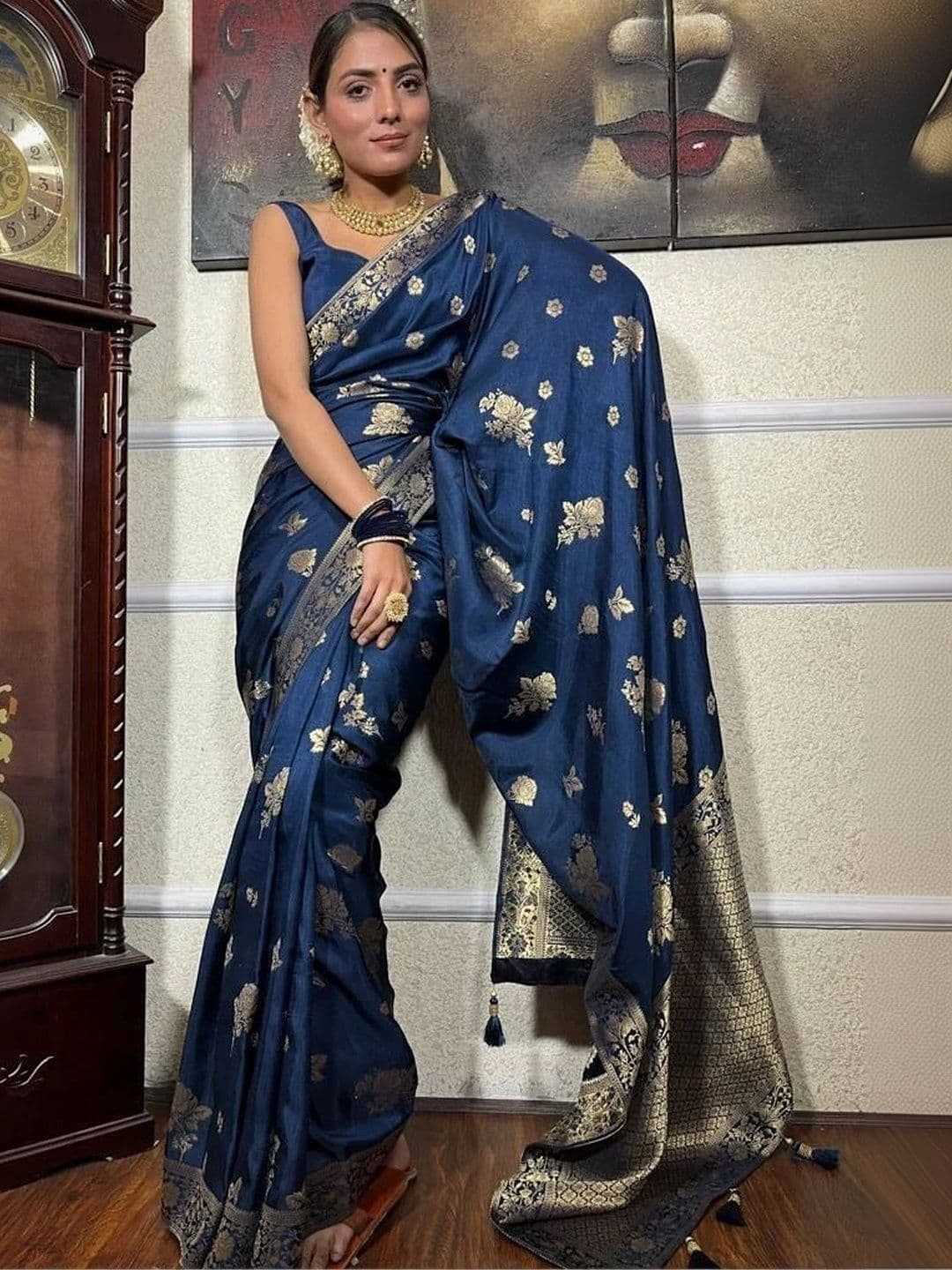 revika Woven Design Zari Art Silk Designer Kanjeevaram Saree - view 1