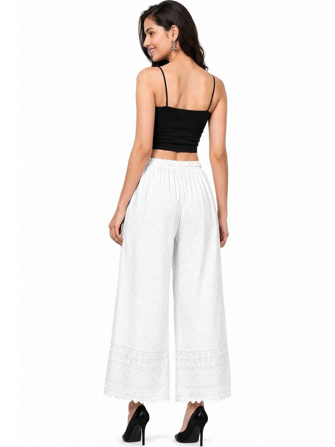 Threadbloom Women Embroidered Knitted Ethnic Palazzos thumbnail 2