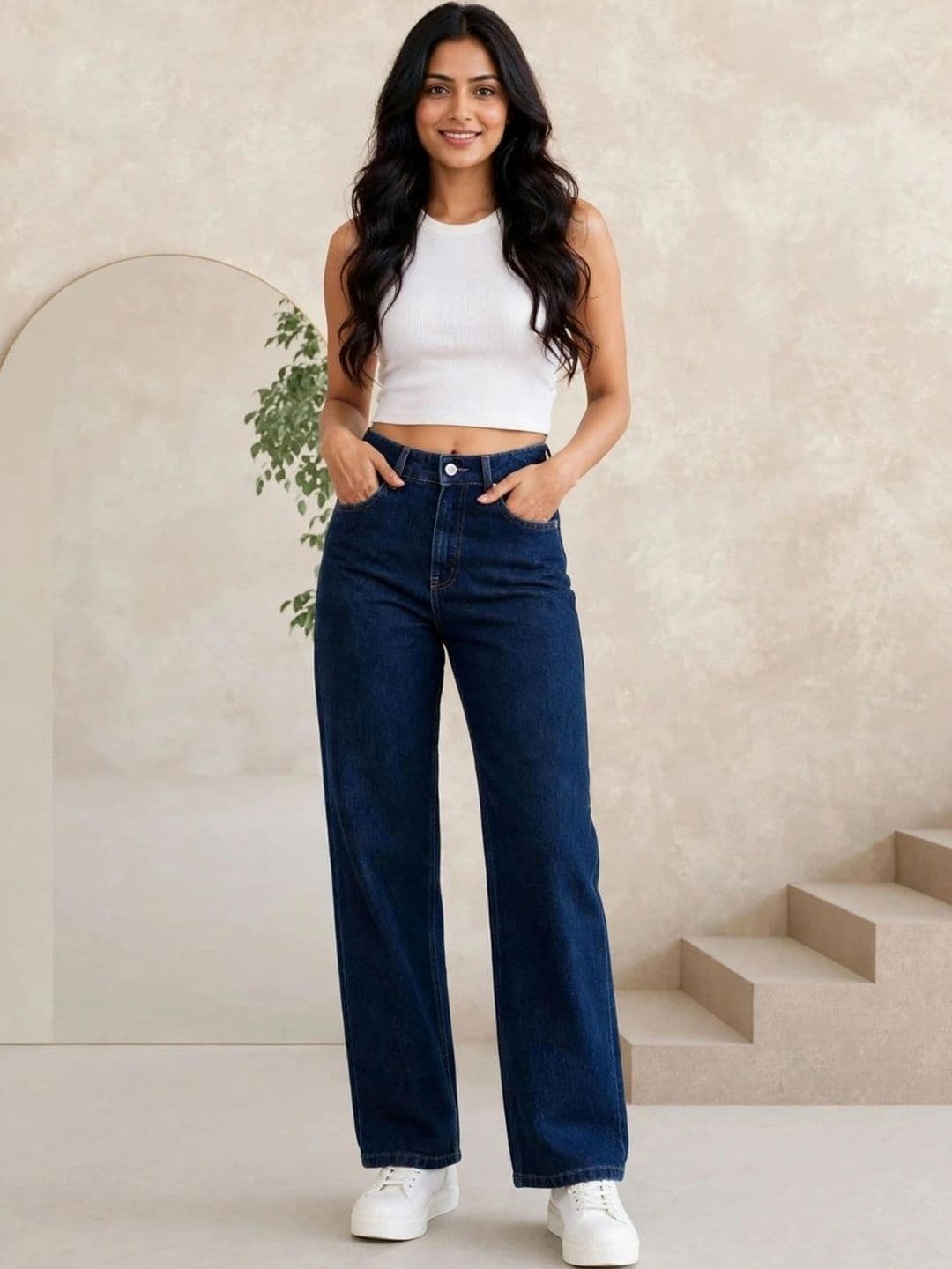Mast & Harbour Women Classic Regular Fit Mid-Rise Stretchable Jeans thumbnail 5