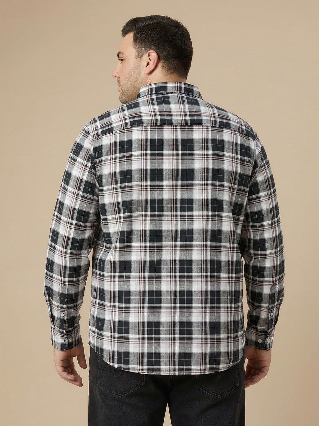Sztori Plus Size Tartan Checked Pure Cotton Casual Shirt thumbnail 2