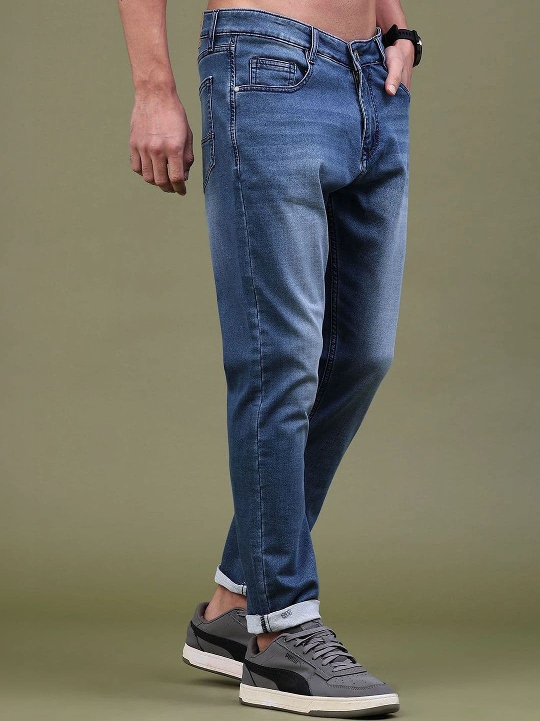 V-Mart Men Regular Fit Mid-Rise Low Distress Jeans thumbnail 4