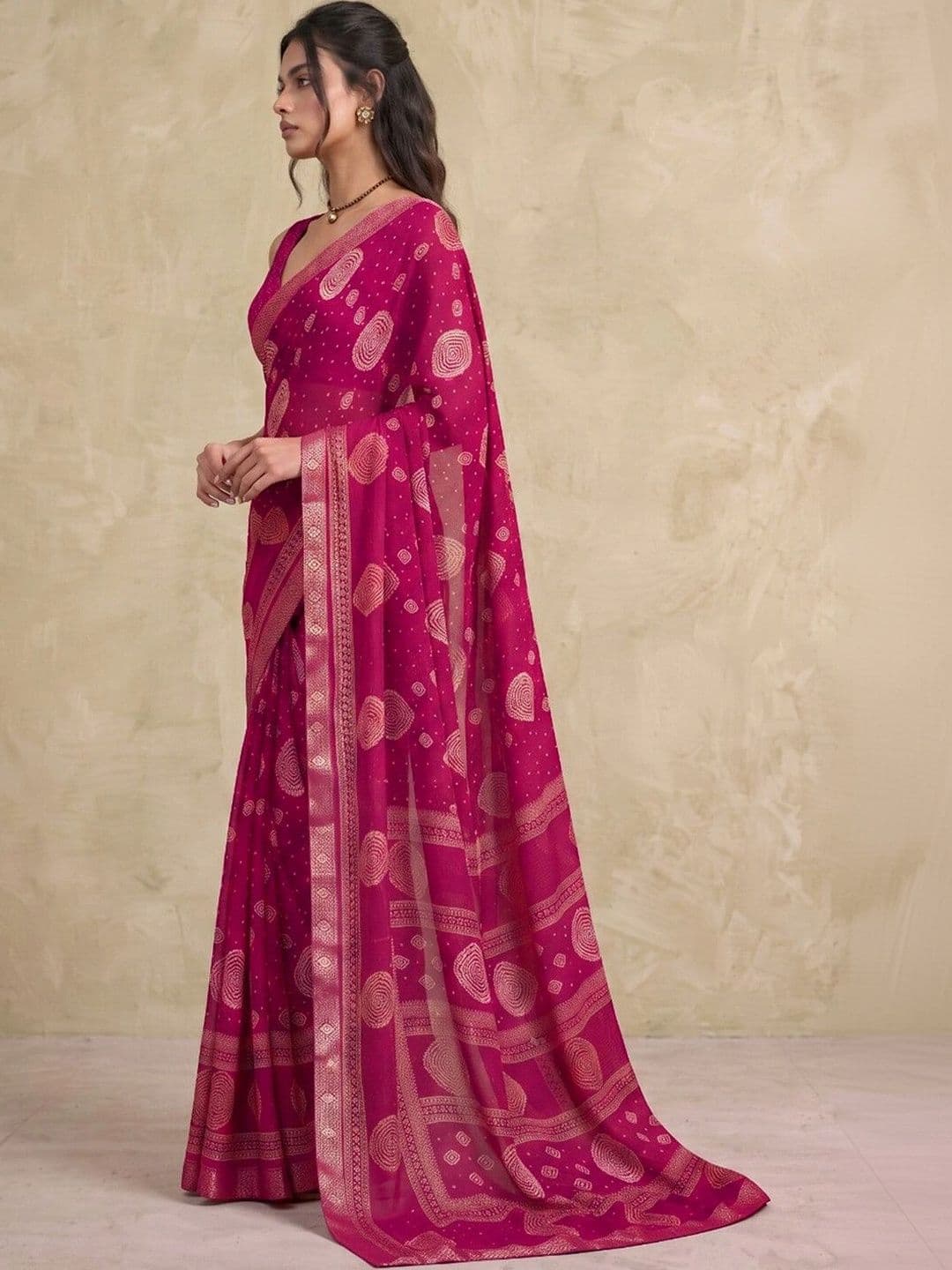 SAARA Ethnic Motifs Pure Chiffon Saree thumbnail 7