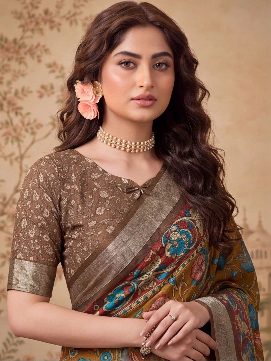 Jaipur Kurti Paisley Zari Silk Cotton Designer Khadi Saree thumbnail 2