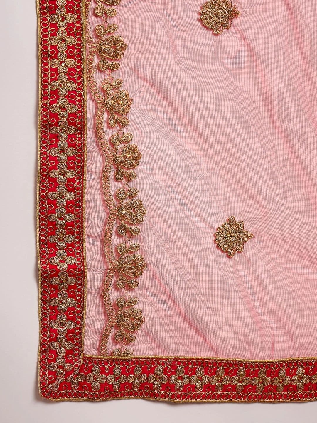 Mitera Embroidered Semi-Stitched Lehenga & Unstitched Blouse With Dupatta thumbnail 4