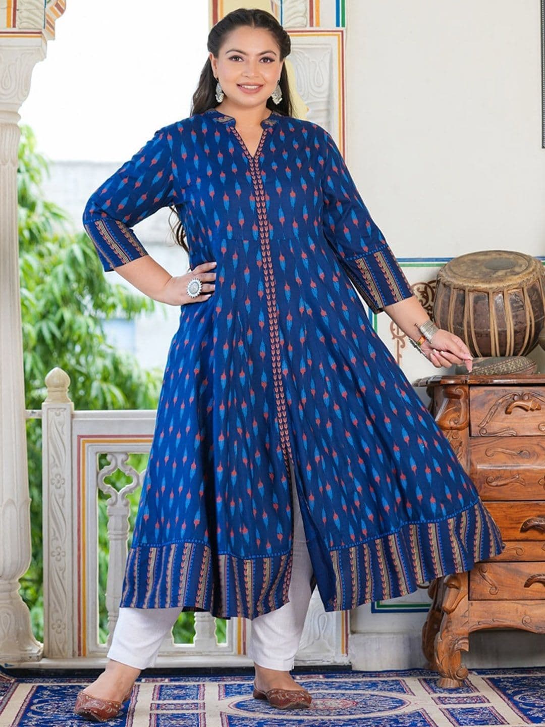 KALINI Plus Size  Printed Anarkali Kurta - view 1