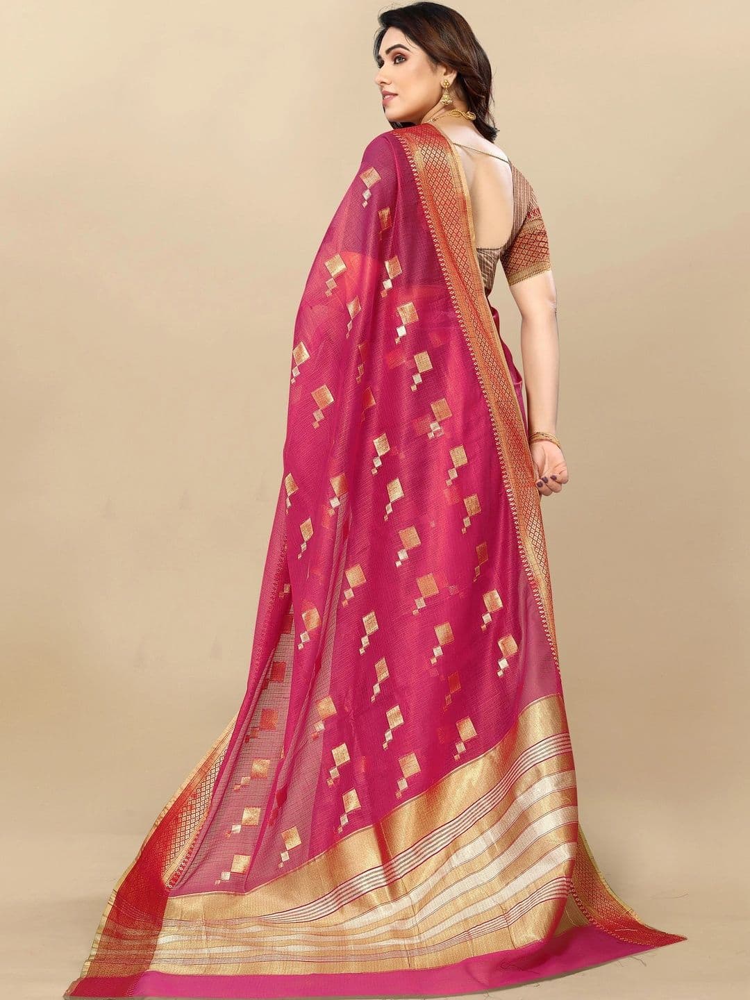 Sangria Woven Design Zari Designer Kota Saree thumbnail 4
